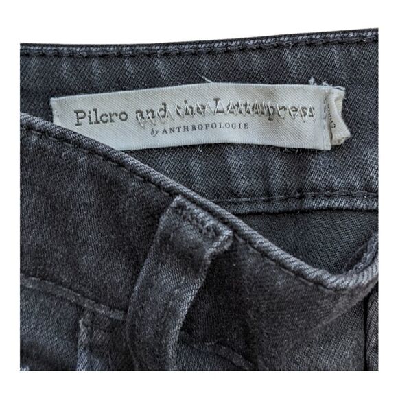 Anthropologie Pilcro and the Letterpress Black High Rise Denim Jeans Size 26 - Picture 10 of 11